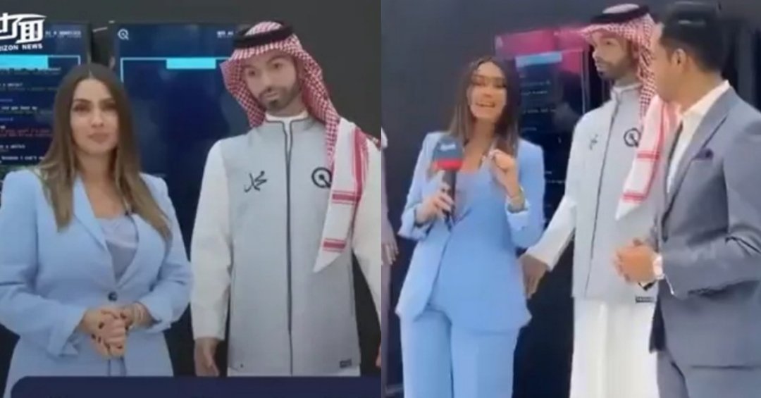 机器人也色色！沙地首个男机器人性骚女记者，伸咸猪手得逞色色发笑！工程团队找到原因了！