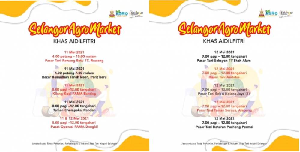 Pasar Khas Aidilfitri Agro Selangor Tawar Harga Istimewa 19 Lokasi Dari 9 Mei Hingga 12 Mei Mopress